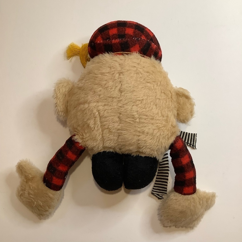 VINTAGE Scottish Plaid Humpty Dumpty Plush Stuffed Toy Wool Tartan - Picture 10 of 11